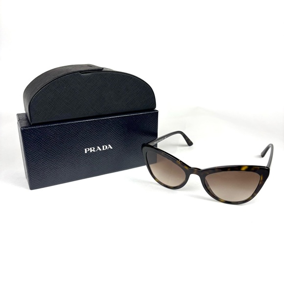 Prada SPR01V Cat Eye Sunglasses Tortoise Brown NWOT w Box Case Cloth Authentic main image 4